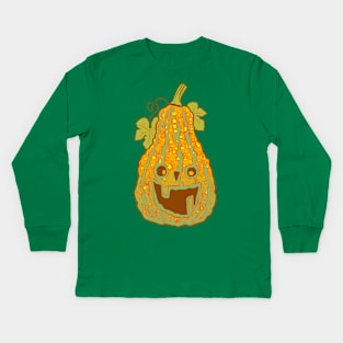 Halloween Pumpkin with Warts. Humor illustration Kids Long Sleeve T-Shirt